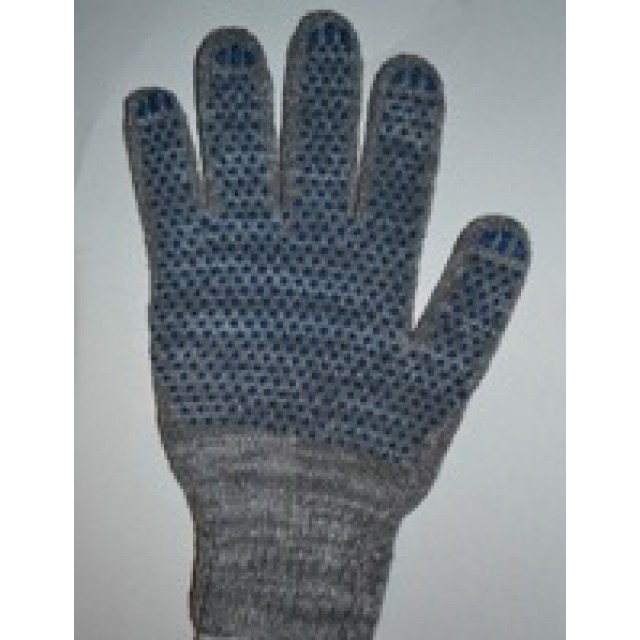 Перчатки Х/Б с защитой от скольжения серые 