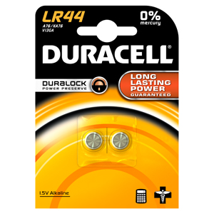 Батарейка таблетка 357  LR44 1.5v DURACELL D-11,6 H-5,4