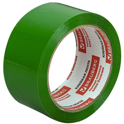 Скотч цветной зелёный 48 мм х 66 м, 45 микрон, BRAUBERG, 440073