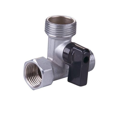 Кран MINI шаровой для стиральной машины 1/2" х 3/4" х 1/2" трёхпроходной GANZER GZRL343