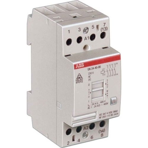 Контактор  ABB EN24-40 (24А AC1) катушка 230 AC/DC с ручным управлением 