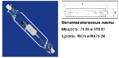 Лампа металлогалогенная HIT DE nv 150w RX7S-24 BLV-Германия