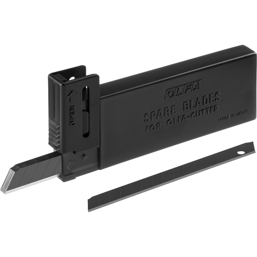 Лезвия к ножу пистолетному  9 мм -10шт BLACK MAX, 9х80х0,38мм, OLFA OL-ABB-10B