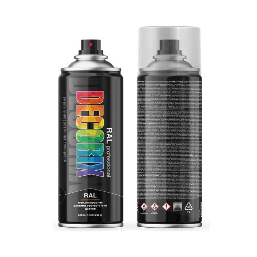 Краска аэрозольная Черная Глянцевая  эмаль акриловая DECORIX RAL professional 520 мл 0138-9005 DX