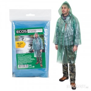 Плащ-дождевик на липучках XXL (р-р 48-54) ПВД, 40мк., Ecos 3932 РФ