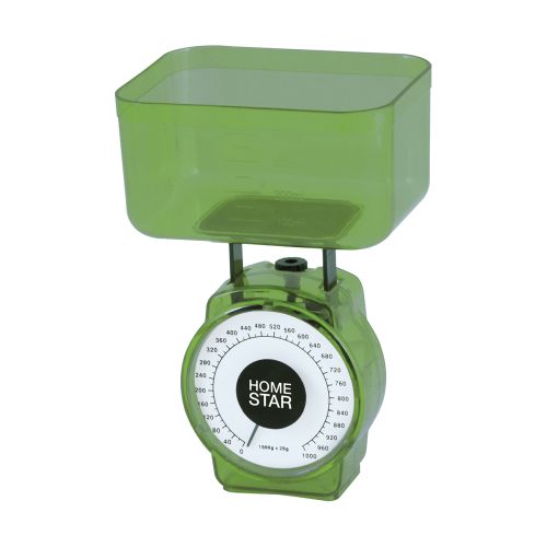 Весы кухонные с чашей HomeStar HS-3004M (зеленые) до 1 кг, деление 20 гр, чаша 400 мл