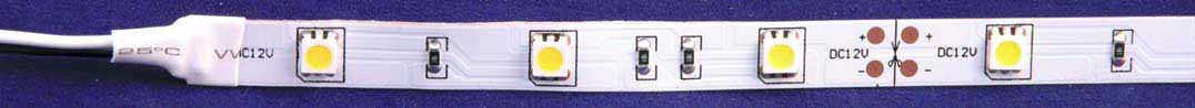 Лента  светодиодная SMD 5050 12V 7,2Вт/1м (30 LED/1м) теплая белая IP20