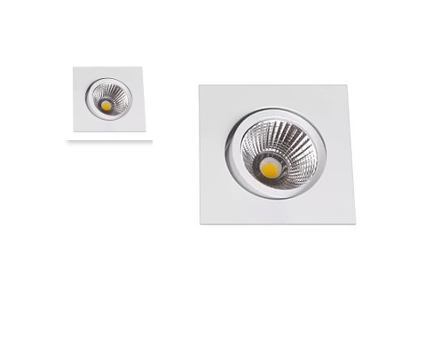 Свет. светод. встраиваемый COB-S5-W 5Вт 3000K  Квадрат H:44mm  D:88mm (70mm)