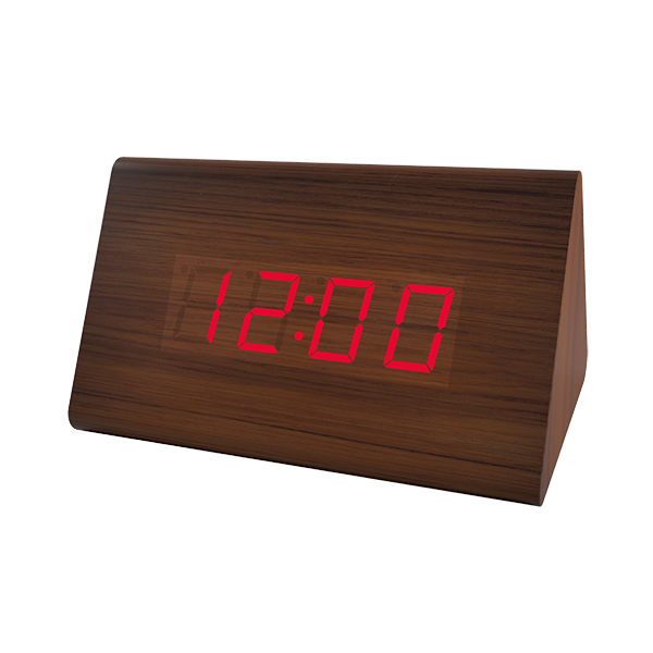 Часы-Будильник PerfeoTrigonal, коричневые LED подсветка PF-S711T