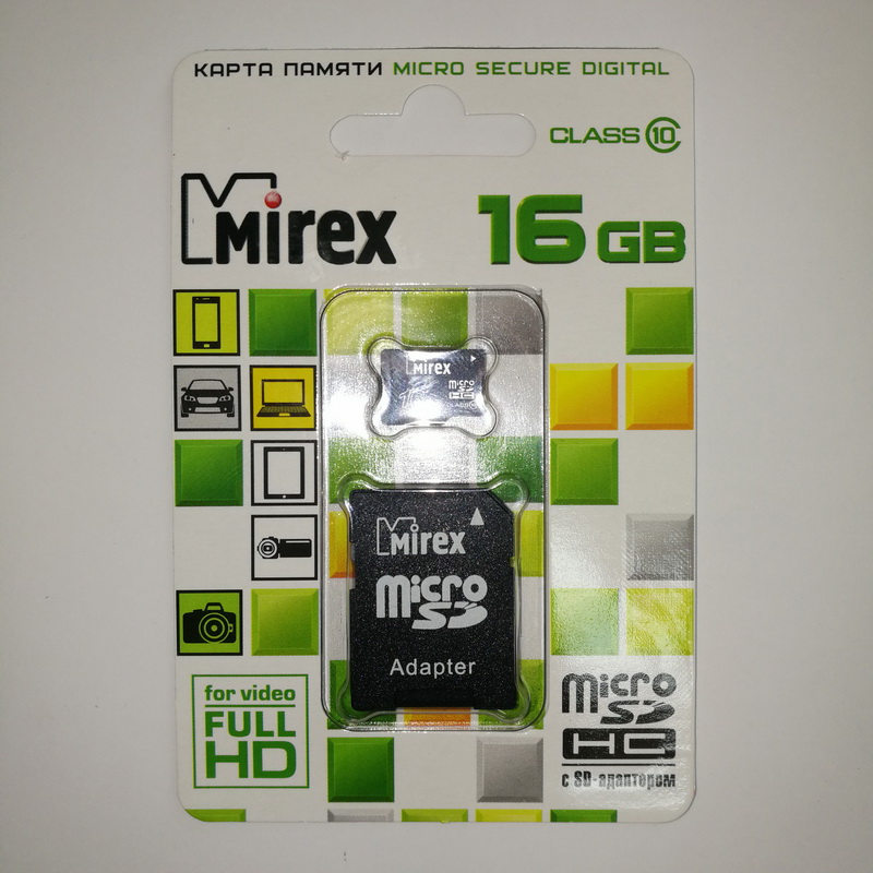 Карта памяти  Mirex Micro 16 Gb Class 10