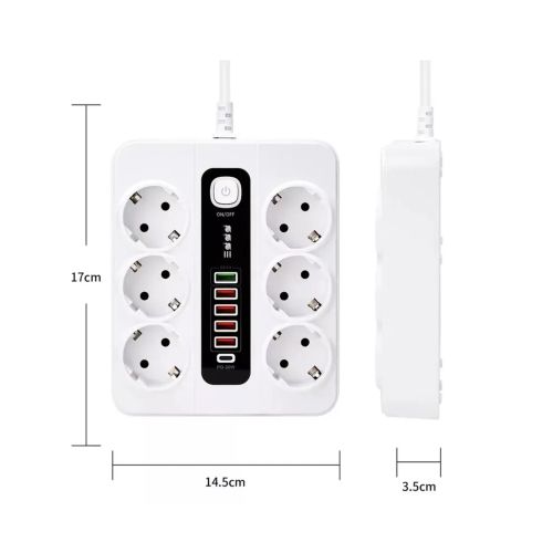 Сетевой фильтр 6 местн. 2,0м, 6 USB BKL-11EU