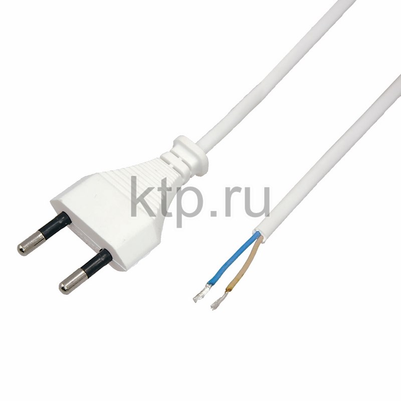 Шнур с вилкой 1,7 м сетевой белый