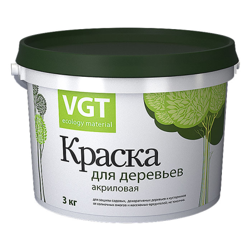 Краска VGT акриловая для садовых деревьев белая матовая 3,0кг 14218