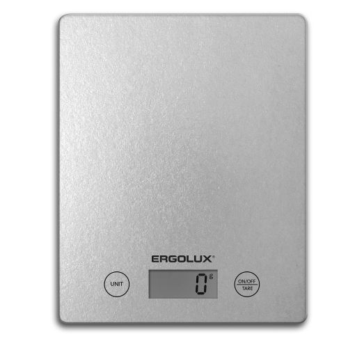 Весы кухонные ELX-SK02-C03 серые  (от 1 г до 5 кг) 150*150 мм Ergolux