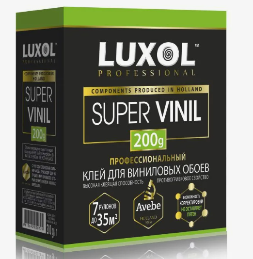 Клей обойный Luxol Super Vinil Professional для виниловых обоев 200 гр