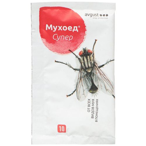Средство для борьбы садовых вредителей Мухоед Cупер, от мух, гранулы, 10 г, Avgust