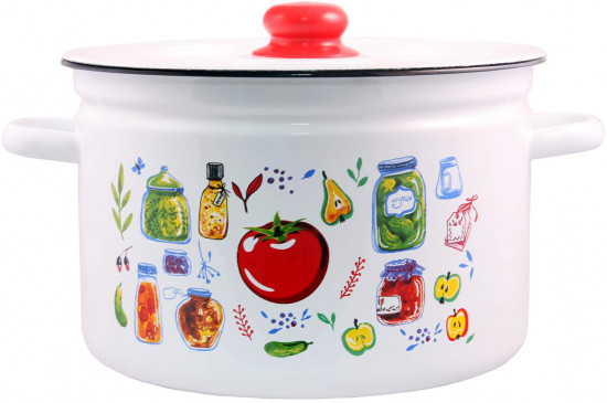 Кастрюля эмаль с ободком 3,0л Veggies