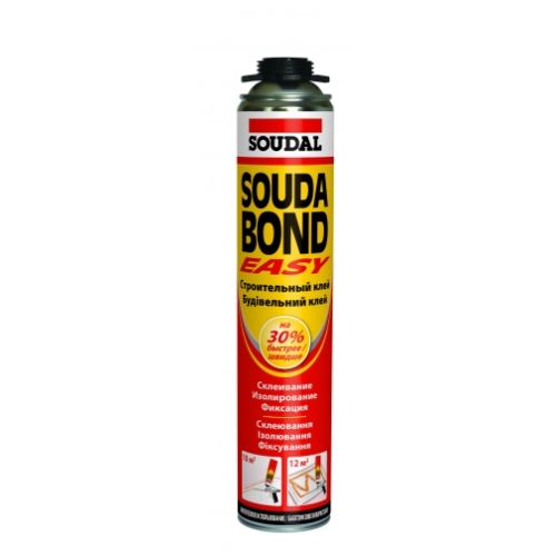 Клей полиуретановый в аэрозоле Soudabond Easy GUN Soudal (Клей-Пена) под пистолет 750 мл