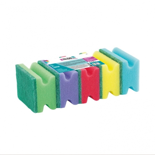 Губка для мытья посуды Comfort профильная, 87x65x40 мм, 5 шт., Home Palisad 923575