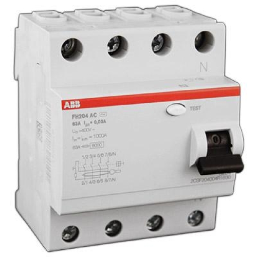 Устройство защитного отключения (УЗО)  ABB  4P  25А  30мА FH 204