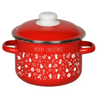 Кастрюля эмаль с ободком 3,0л Cristmas
