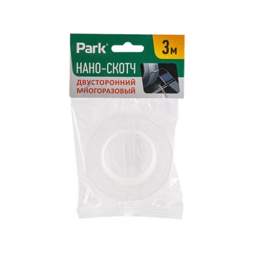 Скотч двусторонний прозрачный, многоразовый 20 мм х 3 м НАНО-СКОТЧ Park 103910