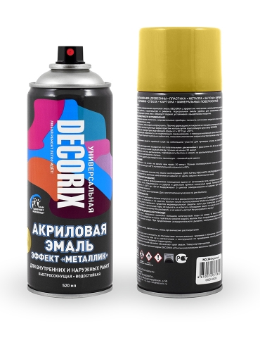 Краска аэрозольная Золото Металлик эмаль акриловая DECORIX 520 мл 0103-04 DX