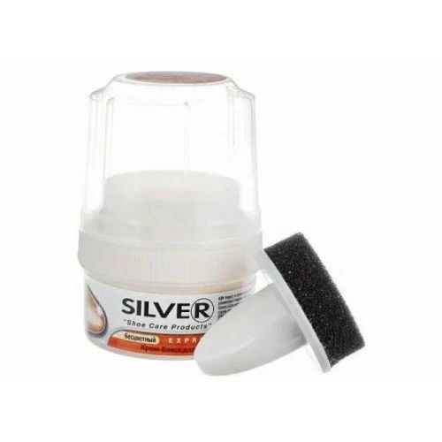 Средство для обуви Крем Silver с губкой бесцветный, 50 мл