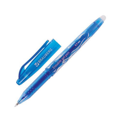 Ручка гелевая стираемая синяя 0,5mm "BRAUBERG" 142823