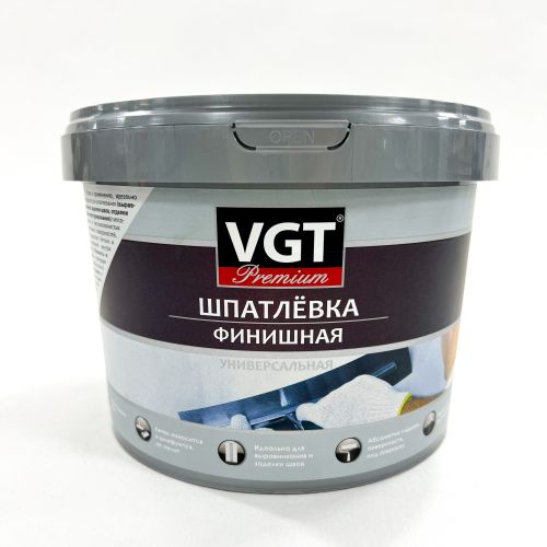 Шпатлевка акриловая VGT PREMIUM финишная универсальная  1,7 кг