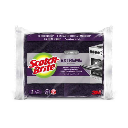 Губка для мытья посуды Scotch-Brite Экстрим жесткая поролоновая 2 шт HD-E-2