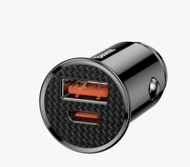 Автомобильное зарядное устройство в прикуриватель AWEY 2 порта USB+Type-C 33W C-857