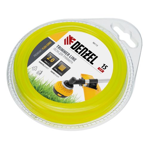 Леска для триммера 2,0 мм х 15 м (квадрат) Flex cord Denzel 96115
