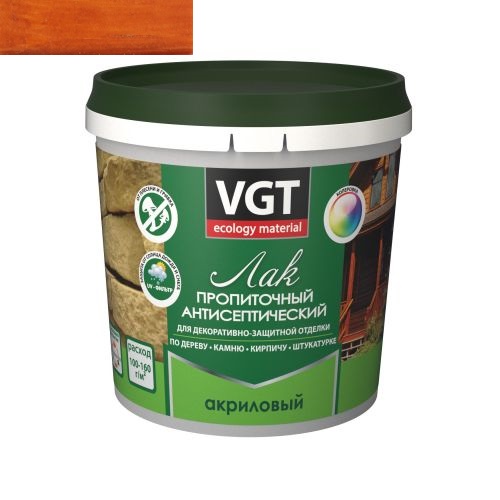 Лак VGT акриловый пропиточный антисептический 0,9кг калужница