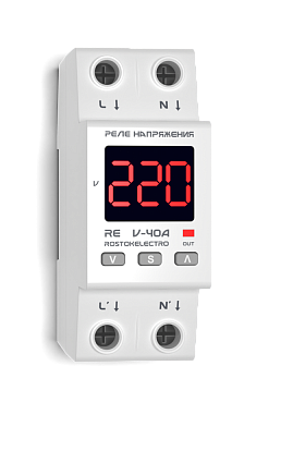 Реле напряжения 40A RE V-40A ROSTOKELECTRO
