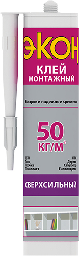Клей Жидкие Гвозди Экон сверхсильный картридж (400 гр) белый с желтоватым оттенком 1378328
