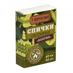 Спички Колумб  охотничьи (40мм) 20шт