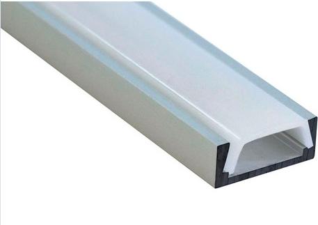 Профиль алюминиевый для светодиодной ленты прямой МАТОВЫЙ ЭКРАН (2м,15,2мм*6мм) 2 заглушки,4 крепежа
