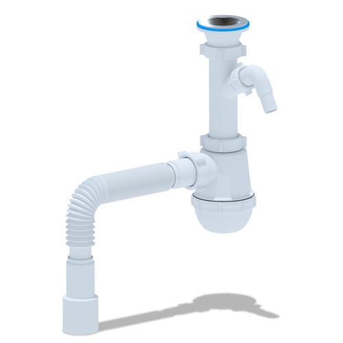 Сифон для мойки 1 1/2"х40 гофра 40*40/50, отвод, Ани Грот A1015