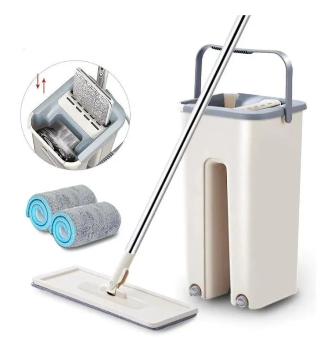 Швабра набор плоское ведро с 2 отсеками 6 л Housekeeper Typemop