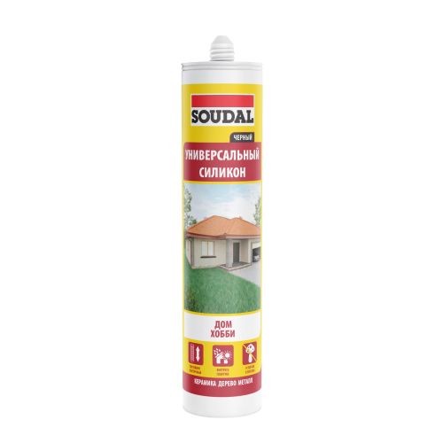Герметик силиконовый SOUDAL универсальный (280 мл) черный 