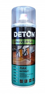 Лак универсальный алкидный матовый аэрозольный DETON Universal 520 мл DTN-A07569