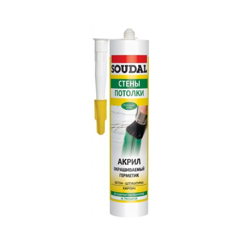 Герметик акриловый SOUDAL картридж (300 мл) белый 