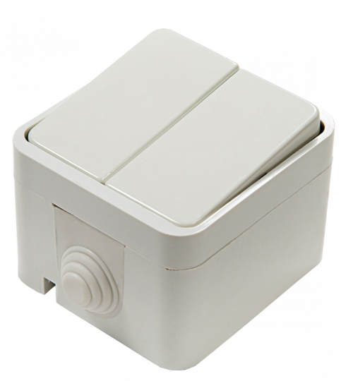 Выключатель 2-кл. ОУ брызгозащищённый IN HOME AQUA  IP 44 3200 Белый