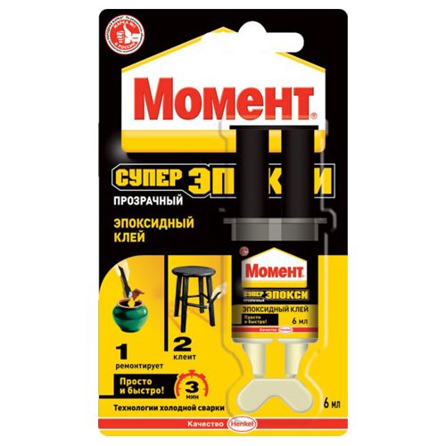 Клей эпоксидный "Момент" 6 мл. универсальный, шприц 