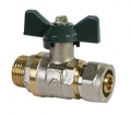 Кран шаровый для металлопластиковой трубы 16 ц х 1/2"(15) нар 