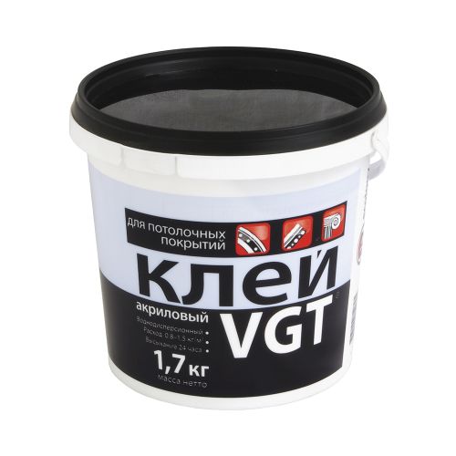 Клей ЖГ VGT акриловый для потолочных плит и плинтусов 1,7 кг (банка) 
