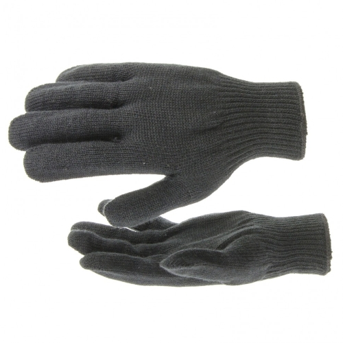 Перчатки трикотажные, акрил, цвет: чёрный, оверлок, Сибртех 68651