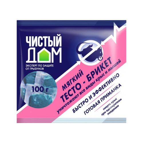 Средство от крыс ЧД тесто брикеты 100 гр 03-030