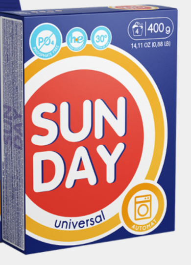 Средство для стирки порошок SUNDAY universal  автомат 400гр
